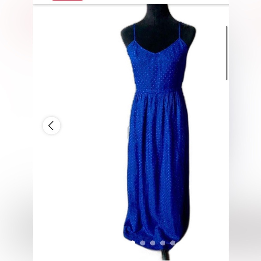 J. Crew royal silk blue dot dress. Excellent condition. Size 14